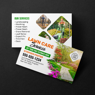 Groen & Oranje Lawn Care Landschapsarchitectuur Gr Visitekaartje