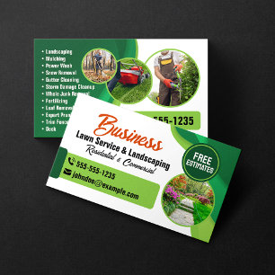 Groen & Oranje Lawncare Landschapsontwerp & Grasma Visitekaartje