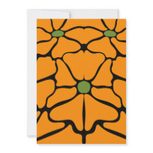 Groen & Oranje Modern Abstract Bloemmotief