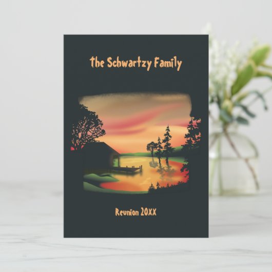 groen Oranje rood landschap Zonsondergang Kaart (Staand voorkant)