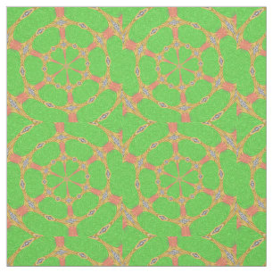 Groen Oranje Zebra DierenCirkel Geometrisch Patroo Stof