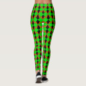 Groen Oranje zwart Leggings (Achterkant)