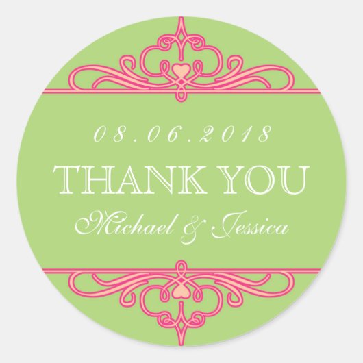 Groen Ornament Weddenschap Sticker (Voorkant)