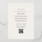 Groen Ovaal Ivoor RSVP QR Code Bruiloft Roos Goud Folie Uitnodiging (Achterkant)