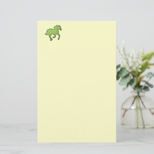 groen paard briefpapier (Staand voorkant)