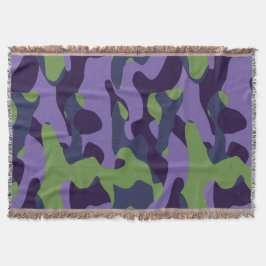 Groen Paars en Blauw Camo abstract Deken