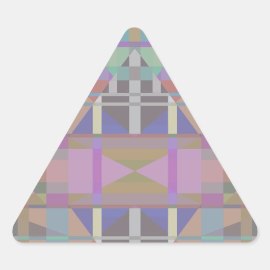 Groen Paars roze geometrisch Driehoek Sticker (Voorkant)
