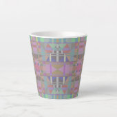 Groen Paars roze geometrisch Latte Mok (Voorkant)