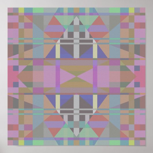 Groen Paars roze geometrisch Poster (Voorkant)