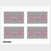 Groen Paars roze geometrisch Rechthoekige Sticker (Vel)