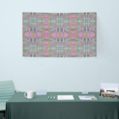 Groen Paars roze geometrisch Spandoek (Beurs)