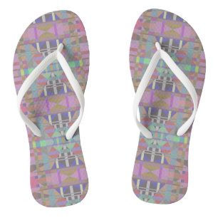 Groen Paars roze geometrisch Teenslippers