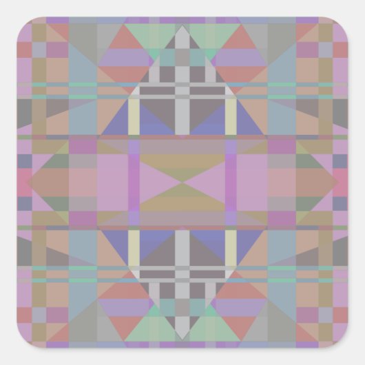 Groen Paars roze geometrisch Vierkante Sticker (Voorkant)