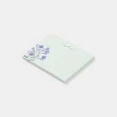 Groen Paars Waterverf Blossom Monogram Post-it® Notes (Schuin)