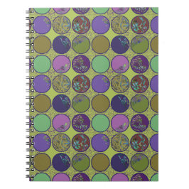 Groen Paarse Abstracte Cirkel Notitieboek