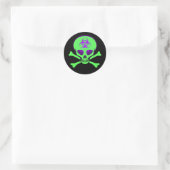 Groen-Paarse Biohazard Skull Sticker (Tas)