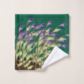 Groen + Paarse Bladgroen Bad Handdoek (Wasdoekje)