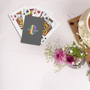 Groen paarse geel rood Monogram Initiaal C grijs Pokerkaarten