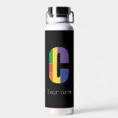 Groen paarse geel rood Monogram Initiaal C Waterfles (Achterkant)