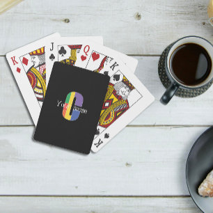 Groen paarse geel rood Monogram Initiaal C zwart Pokerkaarten