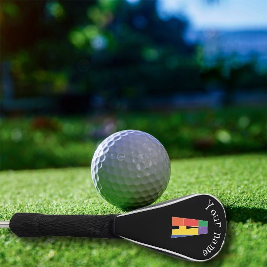 Groen paarse rode monogram Initiaal A Golfheadcover