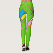 Groen paarse sinaasappel en geel patterned leggings (Achterkant)