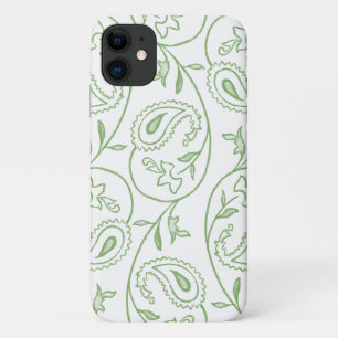 "Groen Paisley" Esthetisch Bloemmotief Telefoon iPhone 11 Hoesje