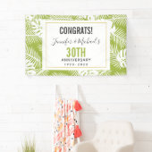 Groen palm laat Oerwoud Patroon Jubileum Spandoek (Insitu)