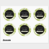 Groen palm Leaves Rainforest Pattern Kitchen Ronde Sticker (Vel)