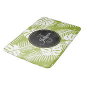 Groen palm leves regenwoud Monogram Badmat (Gekanteld)