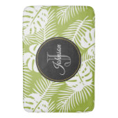 Groen palm leves regenwoud Monogram Badmat (Voorkant Verticaal)