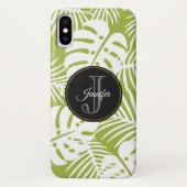 Groen palm leves regenwoud Monogram Case-Mate iPhone Case (Achterkant)