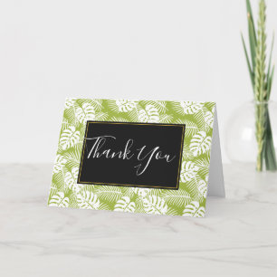 Groen palm leves regenwoud Pattern Dank u Kaart