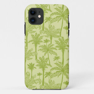 Groen palm Trees Pattern iPhone 11 Hoesje