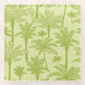 Groen palm Trees Pattern Glazen Onderzetter (Voorkant)