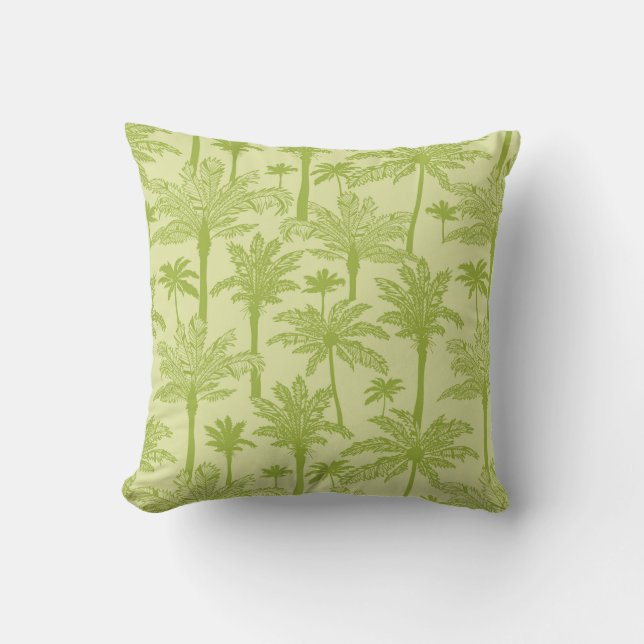 Groen palm Trees Pattern Kussen (Voorkant)