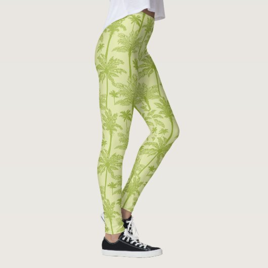 Groen palm Trees Pattern Leggings (Rechts)