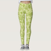 Groen palm Trees Pattern Leggings (Voorkant)