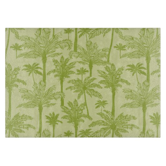 Groen palm Trees Pattern Snijplank (Voorkant)