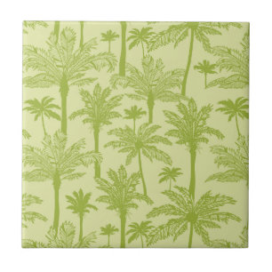 Groen palm Trees Pattern Tegeltje