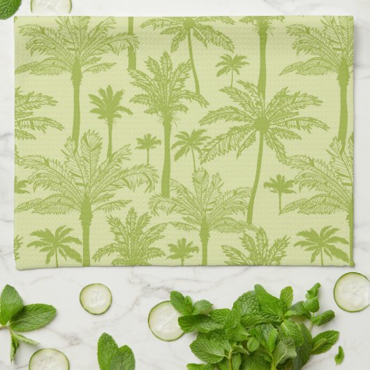 Groen palm Trees Pattern Theedoek (Gevouwen)