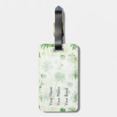 Groen palmboompatroon bagagelabel (Achterkant verticaal)