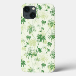 Groen palmstructuurpatroon iPhone 13 hoesje