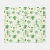 Groen palmstructuurpatroon fleece deken (Voorkant (Horizontaal))