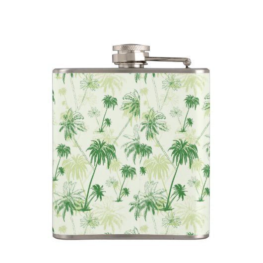 Groen palmstructuurpatroon heupfles (Achterkant)