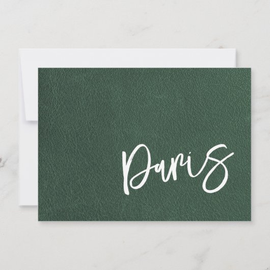 Groen Parijs Paspoort Bedankkaart (Achterkant)