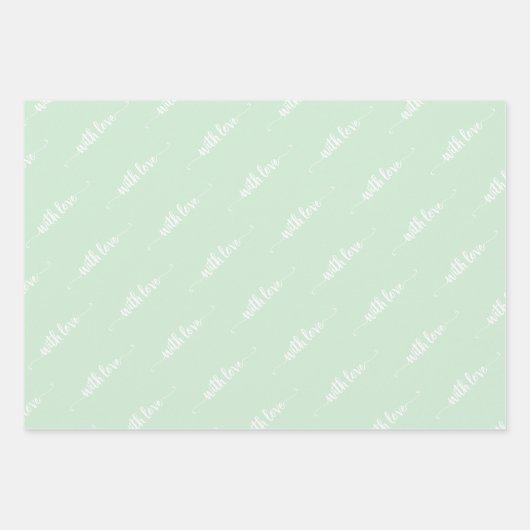 Groen pasta met liefdespapierbladen inpakpapier vel (Voorkant 2)