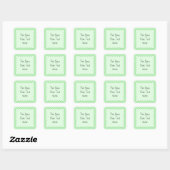Groen patchworkpatroon vierkante sticker (Vel)