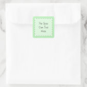 Groen patchworkpatroon vierkante sticker (Tas)