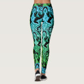 Groen patroon Elegant Damask Leggings (Achterkant)